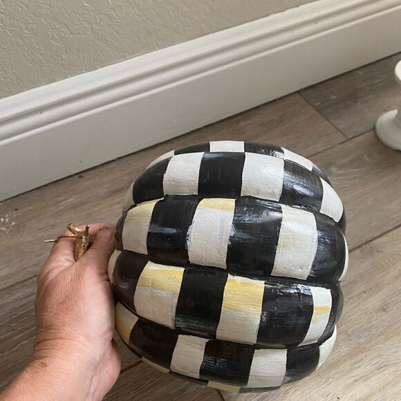 Designer Inspired Hand Painted Pumpkin - Picture 4 of 5